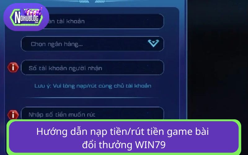 Chỉ vài bước đơn giản, bạn đã có thể nạp hoặc rút tiền nhanh chóng tại cổng game