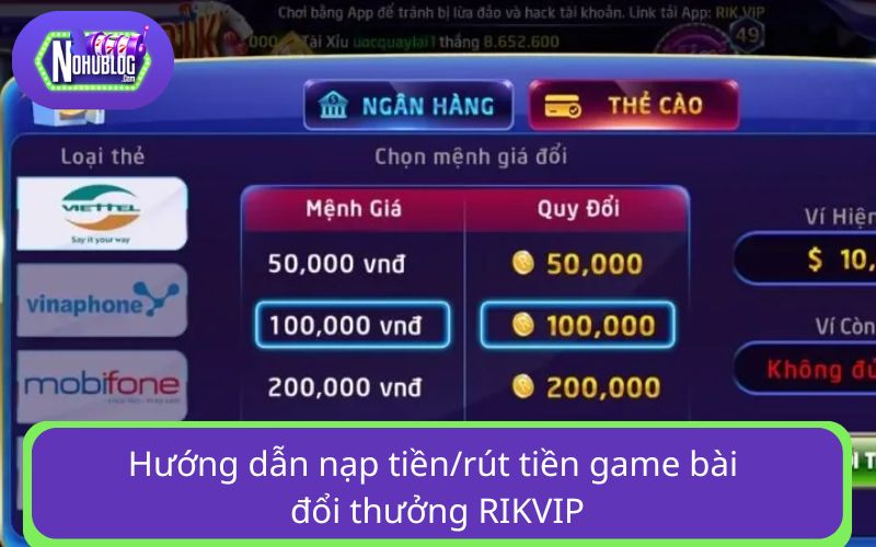 Giao dịch tại cổng game được thực hiện nhanh chóng, đơn giản