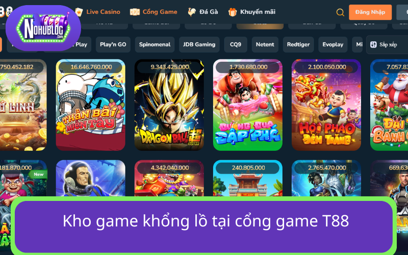 Kho game khổng lồ tại cổng game T88