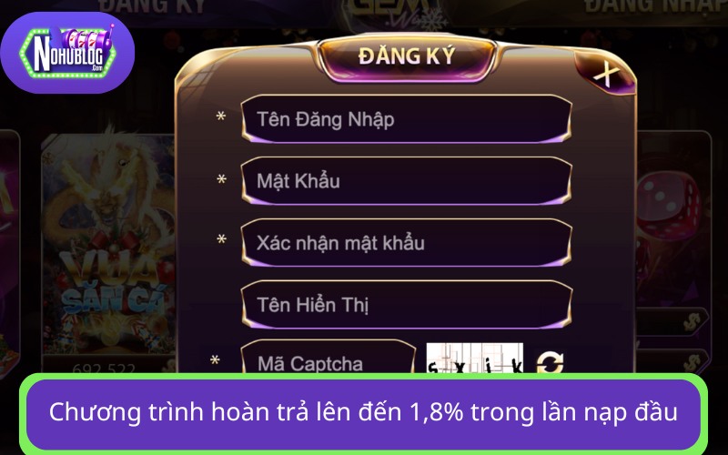 Tận hưởng hoàn trả lên đến 1,8%